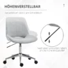 Kontorsstol, Höjdjusterbar, 360 Vridbar, Upp Till 110 Kg, Metallram, Ljusgrå, 49 X 56,5 X 73-82,5 Cm 4