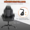 Kontorsstol Massagestol Massagefunktion Med 6 Vibrationspunkter Ergonomisk Spelstol Med Värmefunktion Konstläder Svart 68 X 69 X 108-117cm 5