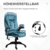 Kontorsstol Massagestol Med Värmefunktion Chefsstol Med Massagefunktion Höjdjusterbar Snurrstol Ergonomisk Gamingstol Massage Blå 68 X 72 X 110-120 Cm 5