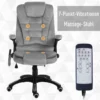 Kontorsstol Massagestol Med Värmefunktion Chefsstol Med Massagefunktion Höjdjusterbar Snurrstol Ergonomisk Gamingstol Massage Grå 67 X 74 X 107-116 Cm 5