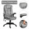 Kontorsstol Massagestol Med Värmefunktion Chefsstol Med Massagefunktion Höjdjusterbar Snurrstol Ergonomisk Gamingstol Massage Grå 67 X 74 X 107-116 Cm 7