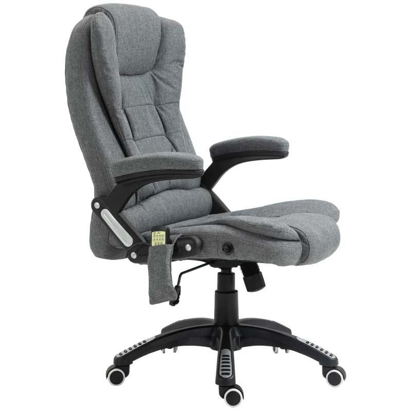 Kontorsstol Massagestol Med Värmefunktion Chefsstol Med Massagefunktion Höjdjusterbar Snurrstol Ergonomisk Gamingstol Massage Mörkgrå 68 X 72 X 110120 Cm 10