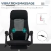 Kontorsstol Med Massagefunktion, Massagestol, Inklusive Fotstöd, 2 Vibrationspunkter, USB-gränssnitt, Svart 4