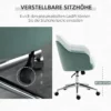 Kontorsstol Med Vippfunktion, Hemmakontorsstol, Höj- Och Sänkbar Skrivbordsstol, Ergonomisk 360-svängbar Sammetsberöring Polyester Nylongrön 61 X 59 X 80,5-90,5 Cm 4