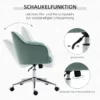 Kontorsstol Med Vippfunktion, Hemmakontorsstol, Höj- Och Sänkbar Skrivbordsstol, Ergonomisk 360-svängbar Sammetsberöring Polyester Nylongrön 61 X 59 X 80,5-90,5 Cm 5