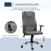 Kontorsstol Snurrstol Höjdjusterbar Chefsstol Skrivbordsstol Ergonomisk Konstläder Grå 66 X 73 X 108-118 Cm 4