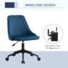 Kontorsstol Snurrstol Skrivbordsstol Ergonomisk Linjedesign Höjdjusterbar 360 svängbar Skum Sammetslen Polyesterblå 50 X 58 X 77-87 Cm 5