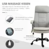 Kontorsstolsmassage Höjdjusterbar Chefsstol Gamingstol Med Massagefunktion, Ergonomisk Snurrstol Massagestol Ländryggsmassage Linne Känns Beige 63 X 70 X 112-121 Cm 4