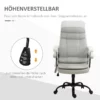 Kontorsstolsmassage Höjdjusterbar Chefsstol Gamingstol Med Massagefunktion, Ergonomisk Snurrstol Massagestol Ländryggsmassage Linne Känns Beige 63 X 70 X 112-121 Cm 6