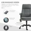 Kontorsstolsmassage Höjdjusterbar Chefsstol Gamingstol Med Massagefunktion, Ergonomisk Snurrstol Massagestol Ländryggsmassage Linne Känns Grå 63 X 70 X 112-121 Cm 4