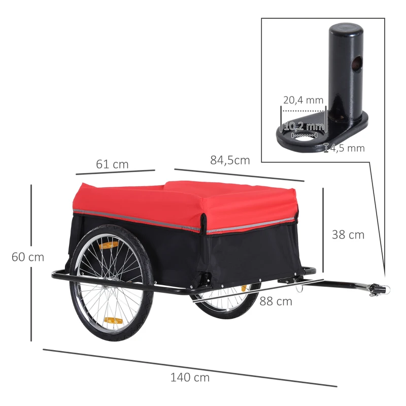 Lastvagnstransport Trailer Lastcykelvagn Svart+röd 3