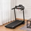 Löpband Hopfällbar Elektrisk 500W 1-12,8 Km/h Med LED Display Mugghållare Och Mobiltelefonhållare För Home Gym Indoor Fitness Stål ABS Svart + Grå 142 X 66 X 127 Cm 2