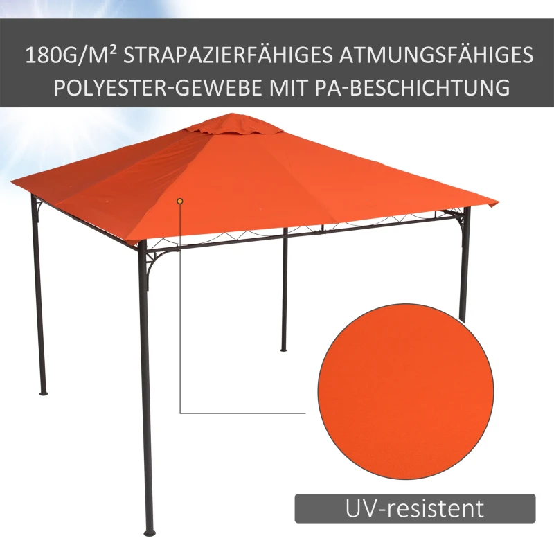 Lusthustak, Ersättningstak För Lusthus, Lusthusskydd, Solskyddspolyester, Orange, 2,98 X 2,95 M 4