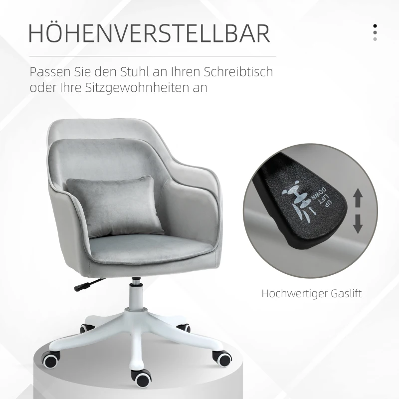 Massage Kontorsstol Skrivbordsstol Datorstol Snurrstol Arbetsstol Med Vibrationsfunktion USB-gren Massagefunktion Ländkudde Armstöd 78-86 Cm Höjdjusterbara Ljusgrå 6