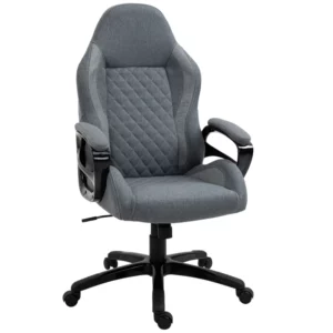 Massagekontorsstol, Chefsstol Med Massagefunktion, Höj- Och Sänkbar Gamingstol, Ergonomisk Snurrstol, Massagestol, Grå, 64 X 68,5 X 113-121 Cm 1