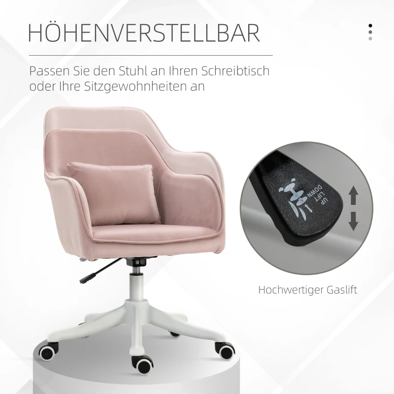 Massagekontorsstol Skrivbordsstol Datorstol Snurrstol Arbetsstol Med Vibrationsfunktion USB-gren Massagefunktion Ländkudde Armstöd 78-86 Cm Höjdjusterbara Rosa 6