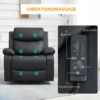 Massagestol Med 8 Vibrationshuvuden, Relaxstol, Justerbart Ryggstöd + Fotstöd, Svart 7