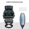 Massagestol Med Fotpall, 10 Vibrationspunkter, 145 Justerbart Ryggstöd, Svart 4