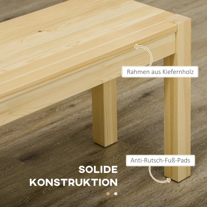 Massivträsbänk, 3-sits, Bänk, Köksbänk, Furu, Natur 5