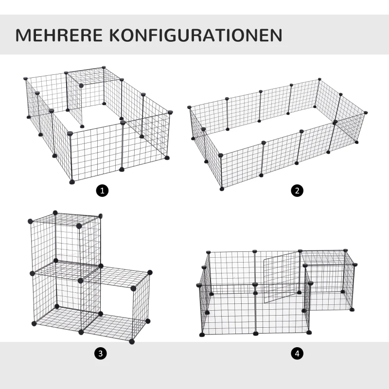 Mesh-inhägnad, Utomhusinhägnad, Löparinhägnad För Smådjur, Lekhage, Smådjursbur, Metallnät, Flexibel, Formbar, Svart, 106 X 73 X 36 Cm 5