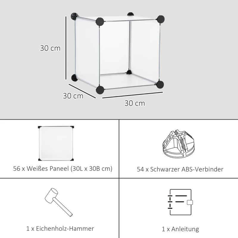 Modulärt Hyllsystem Med 16 Separata Lådor, Plug-in Hylla, DIY, Svart + Vit 6