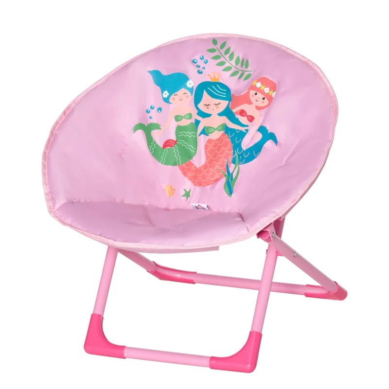 Moonchair Campingstol Barn Moon Chair Hopfällbar Barnstol Fällbar Inomhus & Utomhus Lätt Att Bära För Småbarn Flickor Pojkar Stål Rosa 50 X 49H Cm 10