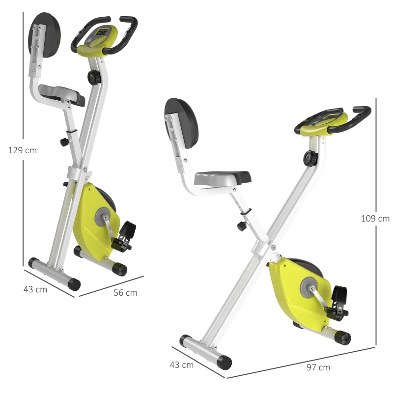 Motionscykel Cykeltränare Med 8 Nivåer Av Justerbart Magnetiskt Motstånd, Höjdjusterbar Stål Gul + Vit 43 X 97 X 109 Cm 3