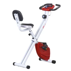 Motionscykel Med Magnetiskt Motstånd, 8 Nivåer, Justerbar I Höjdled, LCD Display, Röd + Vit 1