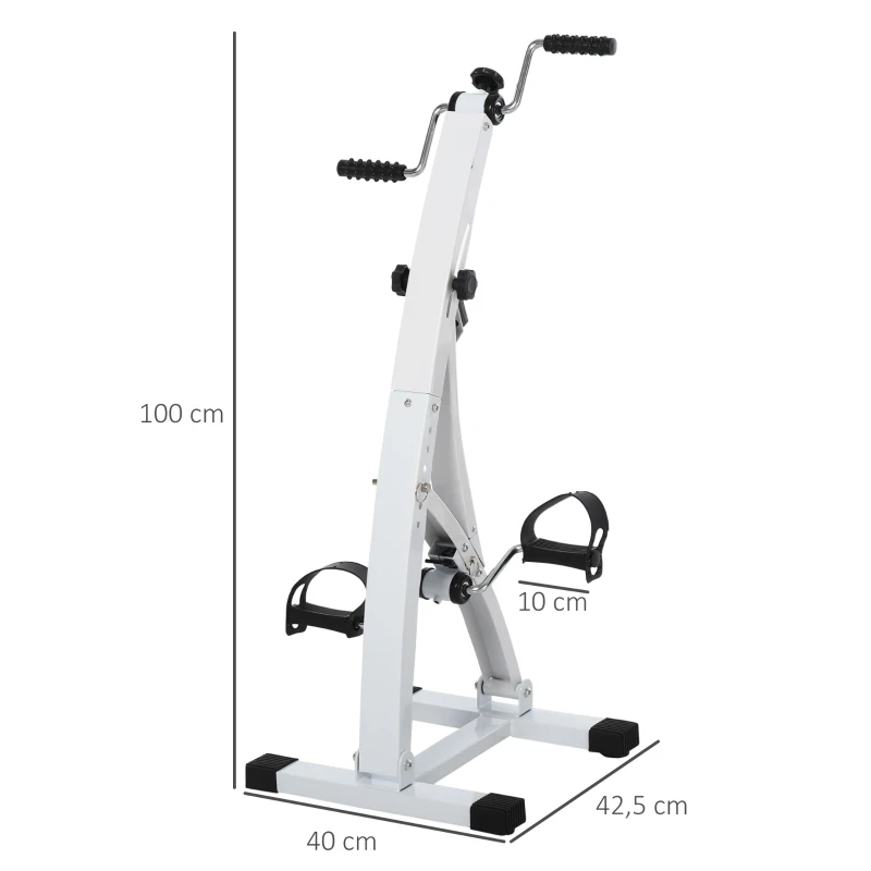 Motionscykel Träningstränare Pedaltränare För Seniorer Stål Vit 40 X 42,5 X 100cm 3