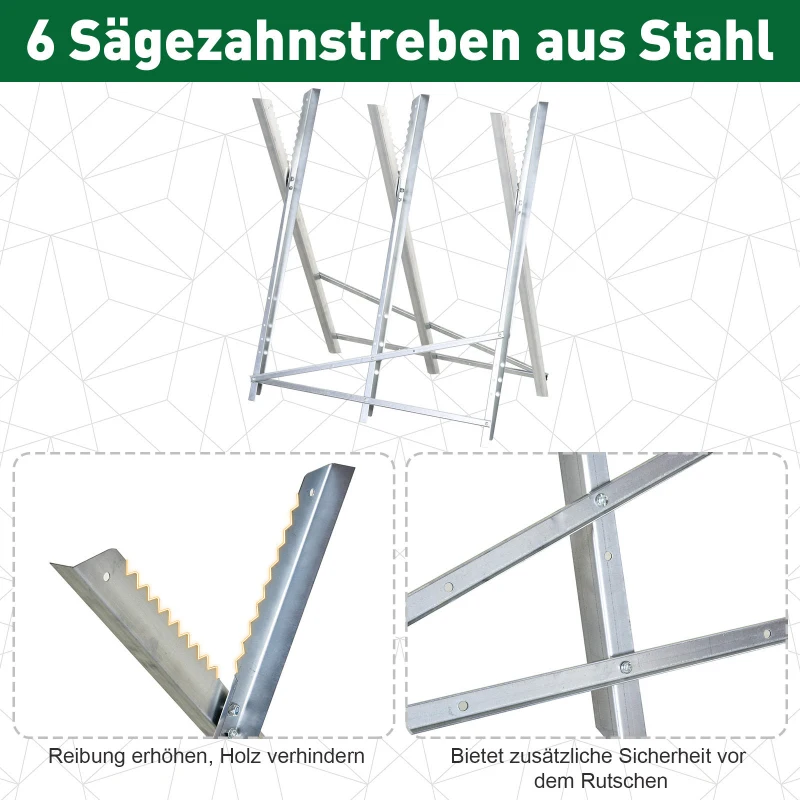 Motorsågsbock Sågbock Hopfällbar Sågram För Ved Silver Metall 83 X 83 X 79 Cm 6