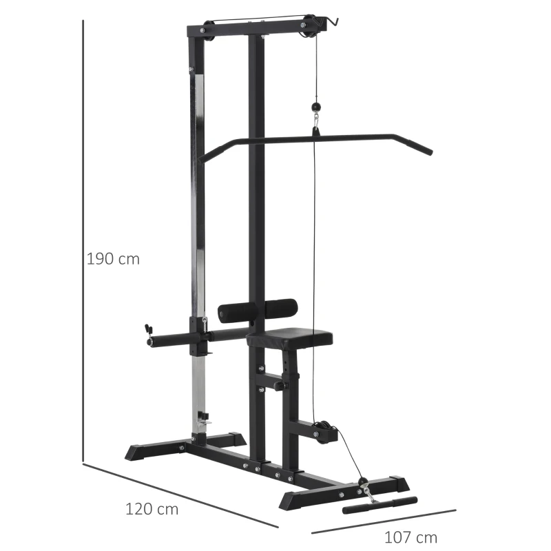 Multigym Med Justerbar Remskiva Och Flera Kabellägen Stålsvart 107 X 120 X 190 Cm 3