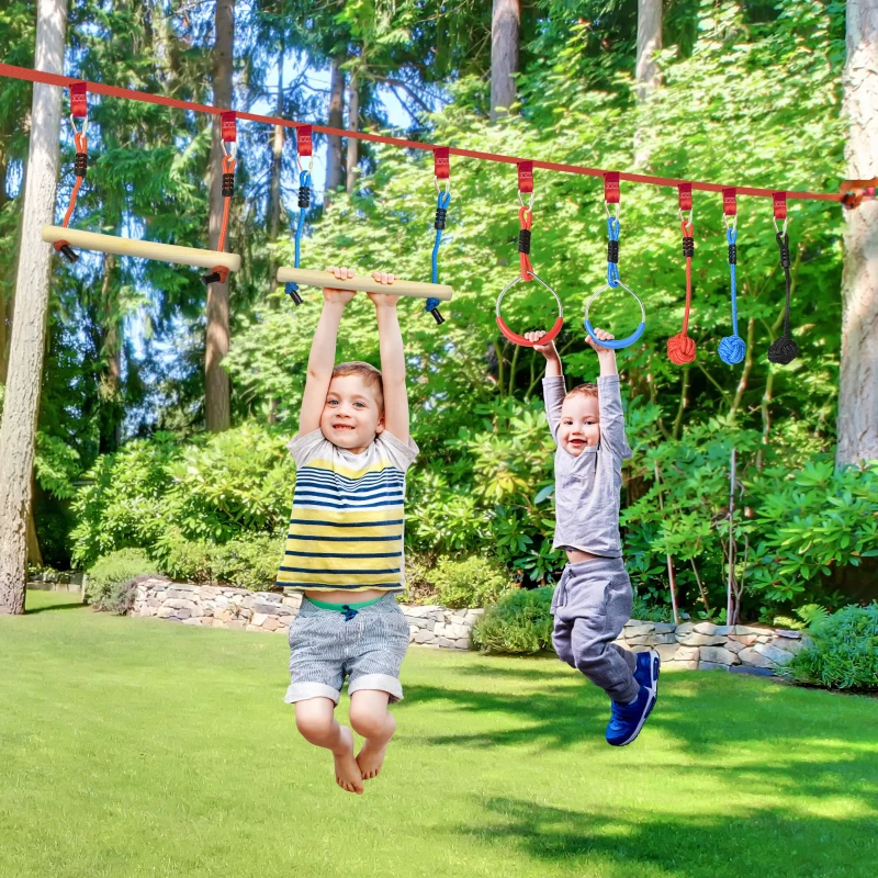 Ninja Klätterset, Slackline, 30 Stycken, 10 M Rep, För Barn 3-6 år 2