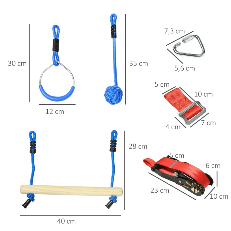 Ninja Klätterset, Slackline, 30 Stycken, 10 M Rep, För Barn 3-6 år 3