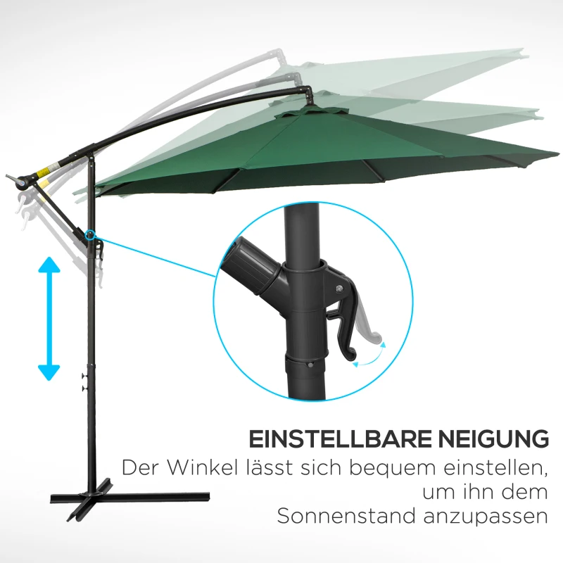 Parasoll Med Vev, Väderbeständig, 3 M X 3 M X 2,5 M, XXL Grön 7