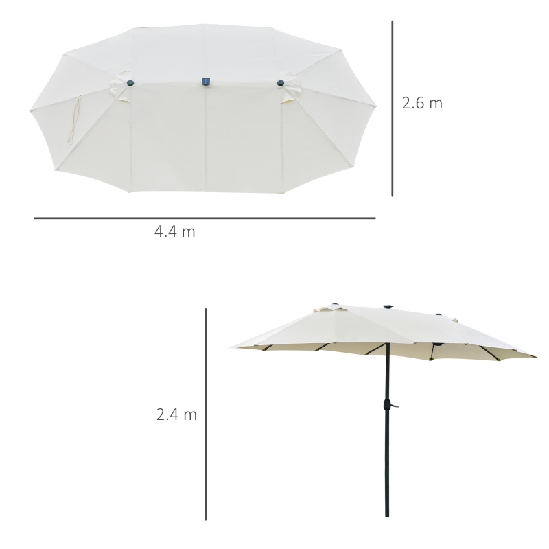 Parasoll Oval Krämvit 440 X 256 Cm 3