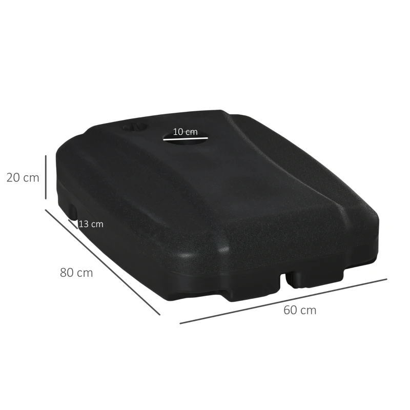 Parasollställ Kan Fyllas Upp Till 100 Kg Paraplyställ För Fribärande Parasoll Parasollstänger Med Korsfot För Trädgårdsterrass Balkong Svart 80 X 60 X 20 Cm 3