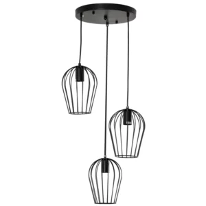 Pendellampa Hängande Lampa, Moderna Geometriska Hängande Lampor, Ljuskrona, Metall, Svart 38 X 133H Cm 1