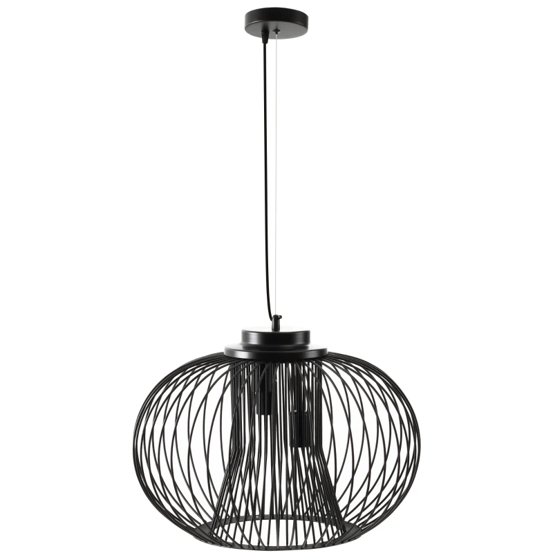 Pendellampa Hänglampa Taklampa Industriell Stil Kulpendel Takspotlight E27 Justerbar Längd Metall Svart 50 X 150 Cm 11