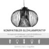 Pendellampa Hänglampa Taklampa Industriell Stil Kulpendel Takspotlight E27 Justerbar Längd Metall Svart 50 X 150 Cm 6