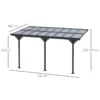 Pergola Paviljong 4 X 3 M Trädgårdspaviljong Taktält 231-250 Cm Höjdjusterbart Solskydd Altantak Påbyggnadspaviljong Aluminium Grå 3