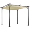 Pergola Vattentät Gazebo 3 X 3 M Altantak Med Skjuttak, UV-skydd För Trädgården Aluminium Beige 1