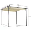 Pergola Vattentät Gazebo 3 X 3 M Altantak Med Skjuttak, UV-skydd För Trädgården Aluminium Beige 3