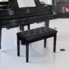 Pianopall Pianobänk Traditionell Hallbänk I Lantlig Stil Kosmetisk Pall Förvaringsutrymme Gummi Trä Konstläder Svart 76 X 36 X 50 Cm 2