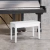 Pianopall Pianobänk Traditionell Hallbänk I Lantlig Stil Kosmetisk Pall Förvaringsutrymme Gummi Trä Konstläder Vit 76 X 36 X 50 Cm 2