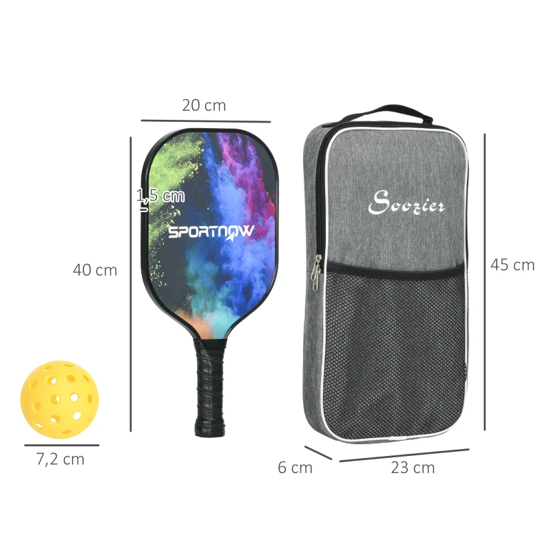 Pickleball-set, 2 Kolfiberfladdermöss Med Bikakekärna, 4 Bollar, Bärväska 3