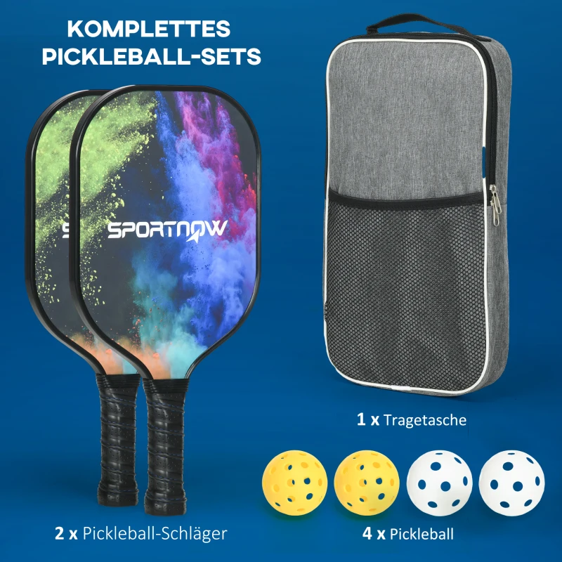 Pickleball-set, 2 Kolfiberfladdermöss Med Bikakekärna, 4 Bollar, Bärväska 6