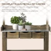 Plantbord Trädgårdsbord Av Trä Med 3 Lådor Krokar Galvaniserad Metall Arbetsyta För Trädgårdsterrass Förkolnade 78 X 38 X 112 Cm 4