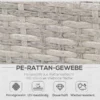 Polyrattan Lounge Set För 4 Personer Soffbord Sidobord Väderbeständig Grå + Brun 4