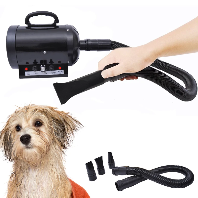 Professionell Dog Fn Animal Fn Pet Tork Flsterfn Dog Tork 2800W Metall Svart 40 X 16 X 20 Cm 2