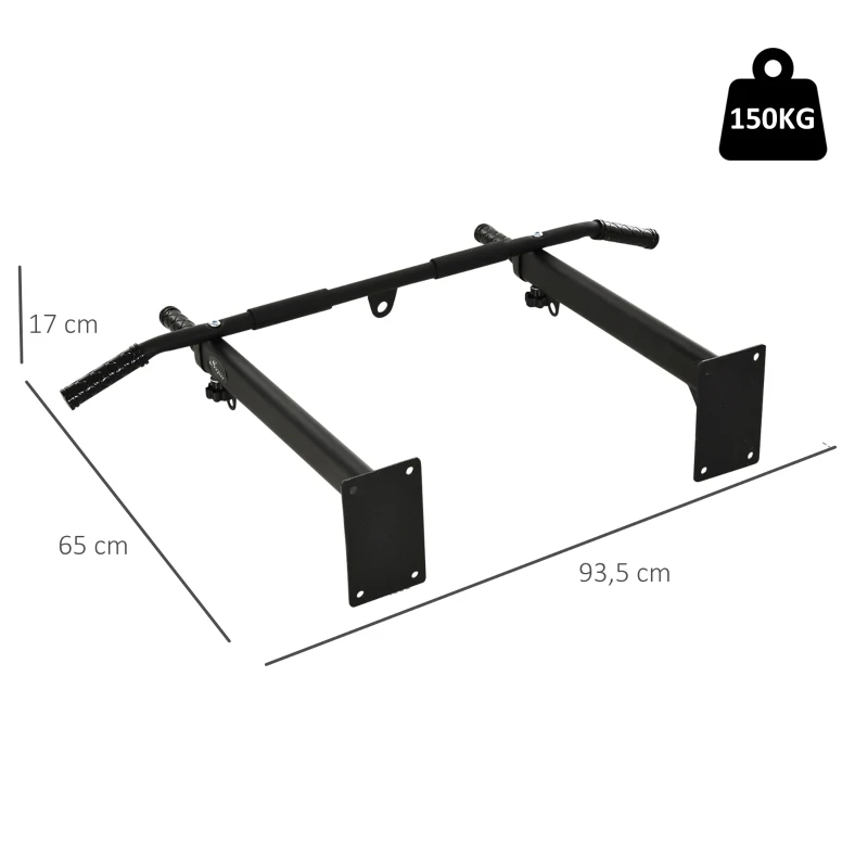 Pull-up Bar, Pull Up Bar Väggfäste, Horisontell Stång Med Frön För Boxningssäck, Stål, Svart, 93,5 X 65 X 17 Cm 3